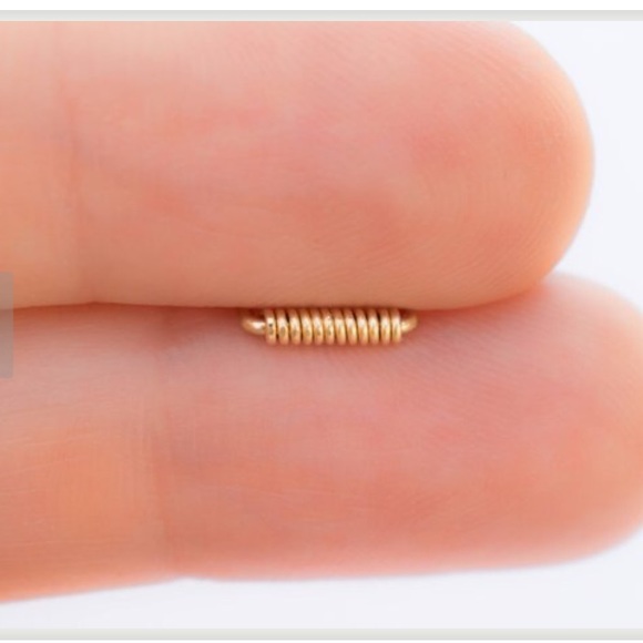 Wire wrapped staple orbital stud earrings for 2 side by side piercings/holes - Picture 5 of 8